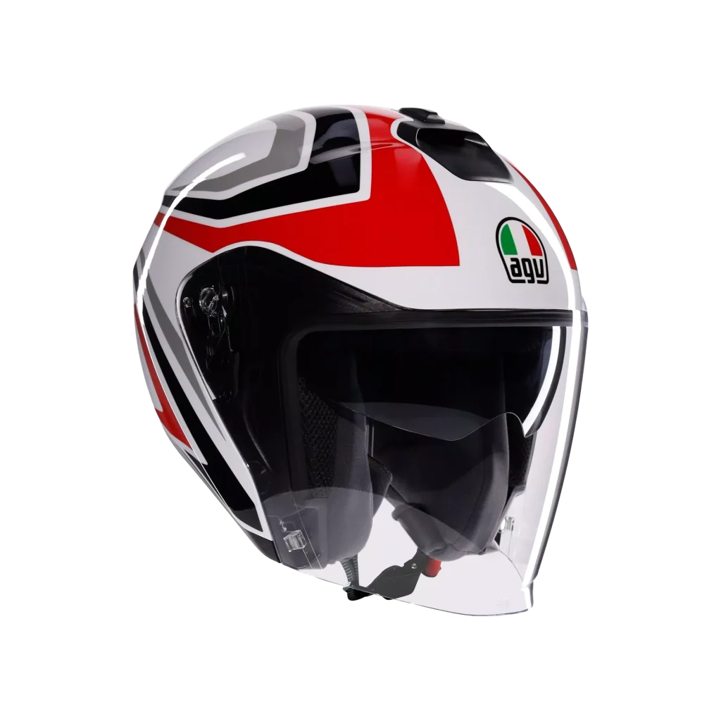 CASCO MOTO JET E2206 IRIDES TOLOSA BLACK/GREY/RED