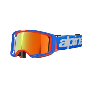 Occhiali Cross Alpinestars Vision 8 Wordmark Goggle - Blu Arancione Rosso