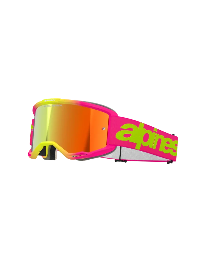 Occhiali Cross Alpinestars Vision 5 WORDMARK GOGGLE – Rosa, Giallo Fluo, Rosso